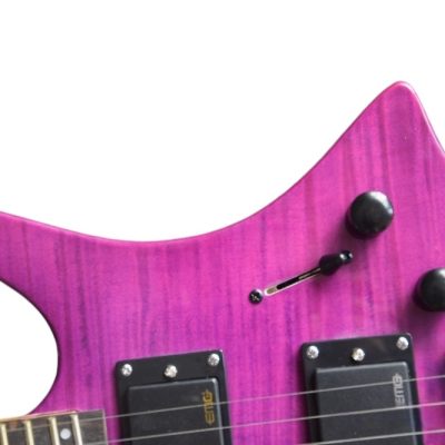 Custom Diplomat Fanned Frets Headless Pink Purple Guitar - Image 4