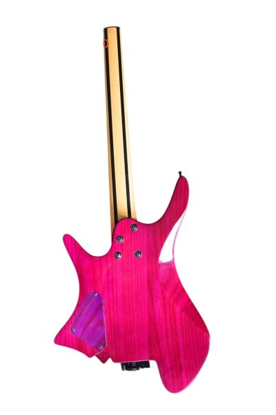 Custom Diplomat Multi Scale Fanned Frets Headless Pink Purple Guitar - Image 6