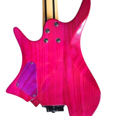 Custom Diplomat Fanned Frets Headless Pink Purple Guitar - Image 7