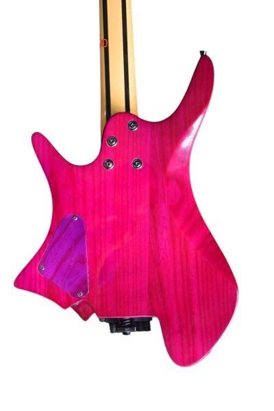 Custom Diplomat Multi Scale Fanned Frets Headless Pink Purple Guitar - Image 7