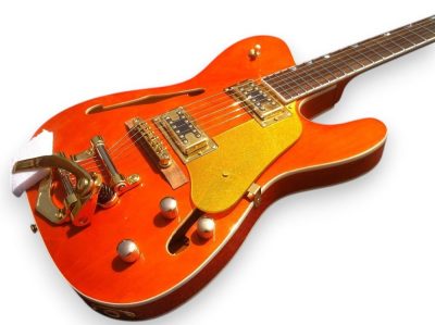 Custom Regent TL Fhole Archtop Orange Paul Waller Guitar - Image 2