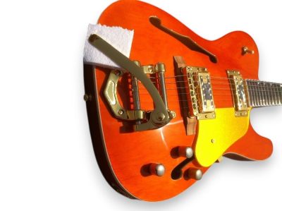 Custom Regent TL Fhole Archtop Orange Paul Waller Guitar - Image 8