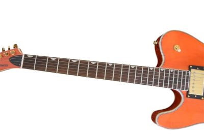 Custom Regent Paul Waller Arch Top Orange Bigsby Fhole Guitar - Image 4