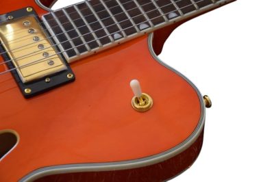 Custom Regent Paul Waller Arch Top Orange Bigsby Fhole Guitar - Image 6