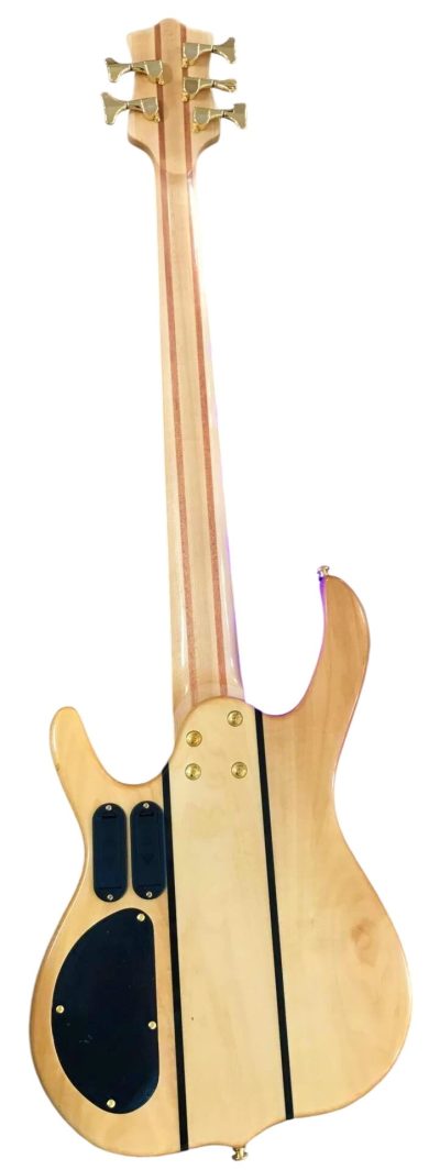 Custom Denver Smith Elite Figured Wood Quilted Maple 5 String LED Fretboard Bass - Image 3