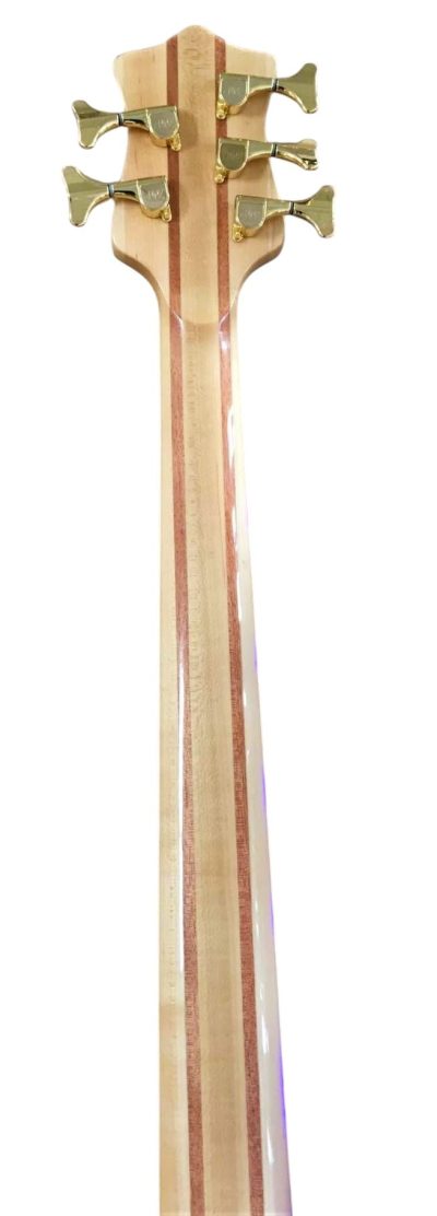 Custom Denver Smith Elite Figured Wood Quilted Maple 5 String LED Fretboard Bass - Image 4