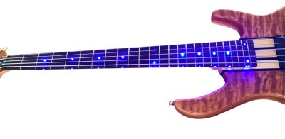 Custom Denver Smith Elite Figured Wood Quilted Maple 5 String LED Fretboard Bass - Image 5