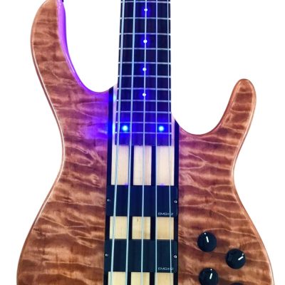 Custom Denver Elite Figured Wood Quilted Maple 5 String LED Fretboard Bass