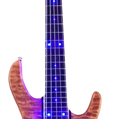 Custom Denver Elite Figured Wood Quilted Maple 5 String LED Fretboard Bass - Image 8