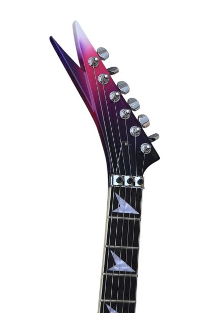 Custom Silverpine Vinnie Vincent II Flying Double V Purple Pink Guitar ML - Image 3
