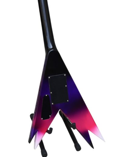Custom Silverpine Vinnie Vincent II Flying Double V Purple Pink Guitar ML - Image 4