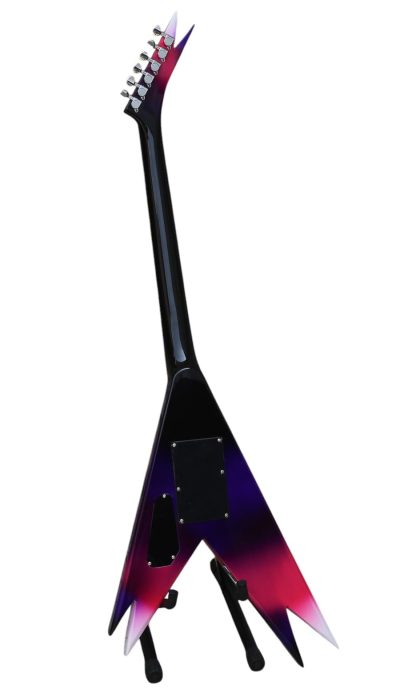 Custom Silverpine Vinnie Vincent II Flying Double V Purple Pink Guitar ML - Image 5