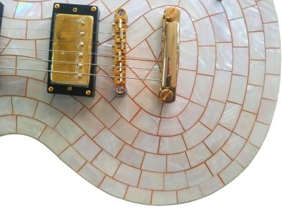 Custom Crown Mosaic Mother of Pearl Guitar - Image 3