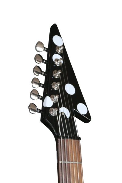 Custom Crown Randy Rhoads Flying V Black Polka Dots Guitar - Image 3