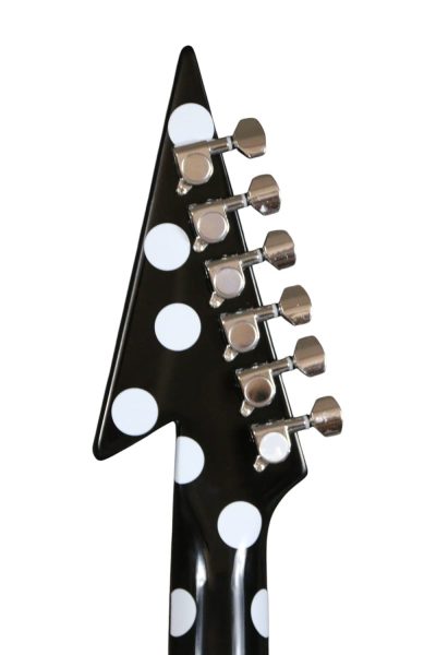 Custom Crown Randy Rhoads Flying V Black Polka Dots Guitar - Image 5