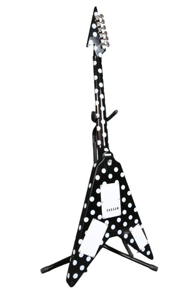 Custom Crown Randy Rhoads Flying V Black Polka Dots Guitar - Image 8
