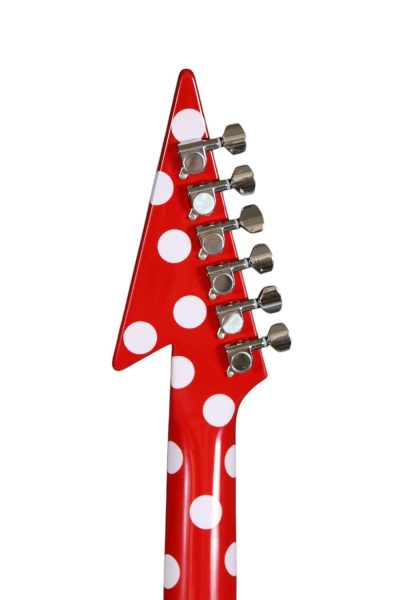Custom Crown Tremolo Randy Rhoads Flying V Red Polka Dots Guitar - Image 6