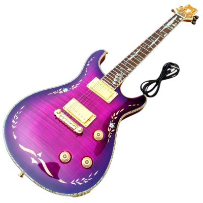 Custom Monarch SE Orianthi Lotus Purple Flame Maple Top Guitar - Image 3