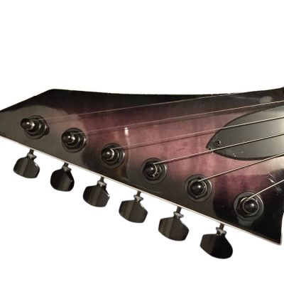 Custom Obsidian E II Horizon Pink Purple Quilted Maple Top Tremolo Guitar - Image 4