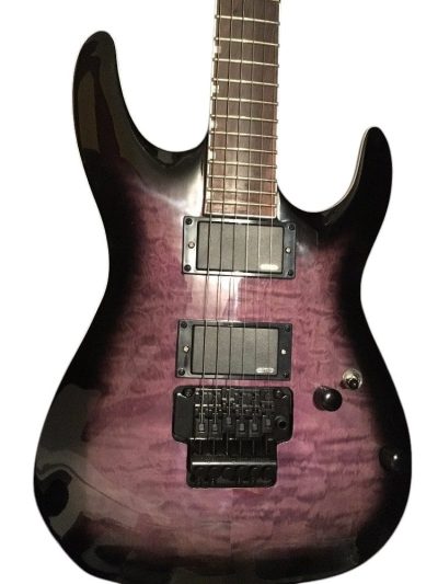 Custom Obsidian E II Horizon Pink Purple Quilted Maple Top Tremolo Guitar