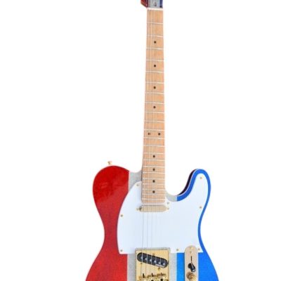 Custom Regent Buck Owens Red Blue Silver Sparkle Finish Guitar - Image 2