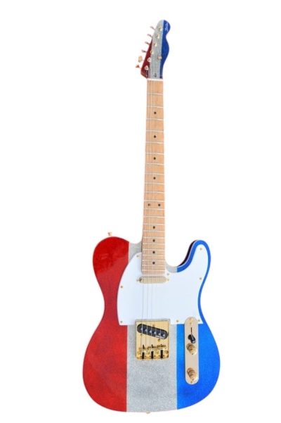 Custom Regent Buck Owens Red Blue Silver Sparkle Finish Guitar - Image 2