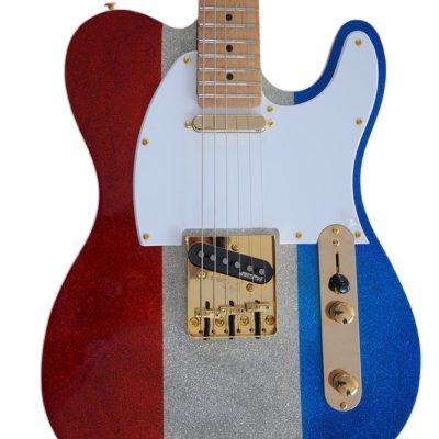 Custom Regent Buck Owens Red Blue Silver Sparkle Finish Guitar