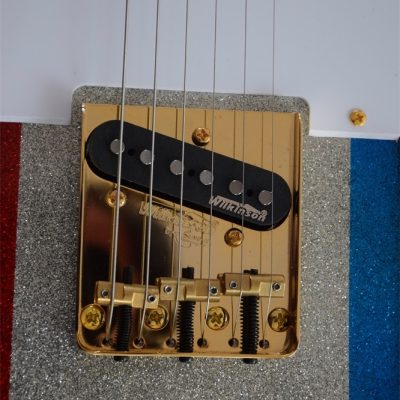 Custom Regent Buck Owens Red Blue Silver Sparkle Finish Guitar - Image 4