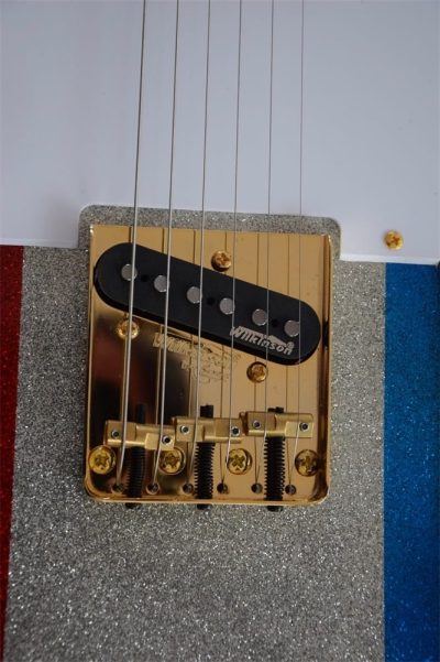 Custom Regent Buck Owens Red Blue Silver Sparkle Finish Guitar - Image 4
