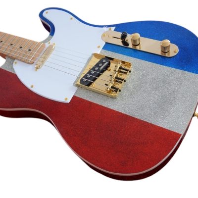 Custom Regent Buck Owens Red Blue Silver Sparkle Finish Guitar - Image 6