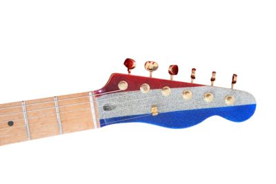 Custom Regent Buck Owens Red Blue Silver Sparkle Finish Guitar - Image 7