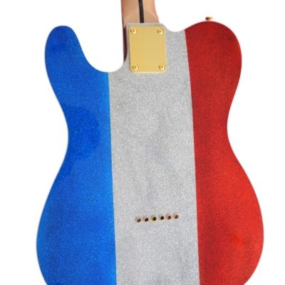 Custom Regent Buck Owens Red Blue Silver Sparkle Finish Guitar - Image 8