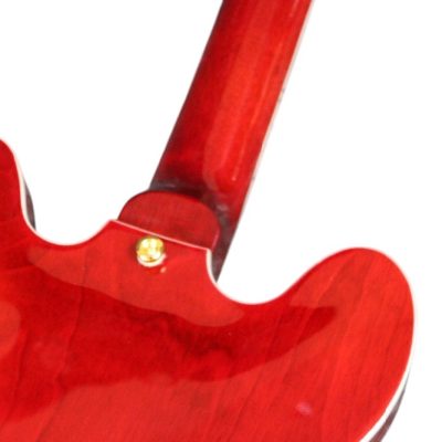 Custom Crown Cherry Red Quilted Maple Top Tremolo Fhole Semi Hollow ES335 Guitar - Image 8