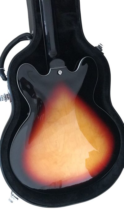 Custom Crown Clifton Semi Hollow ES335 Sunburst Jazz Guitar - Image 4