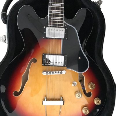Custom Crown Clifton Semi Hollow ES335 Sunburst Jazz Guitar