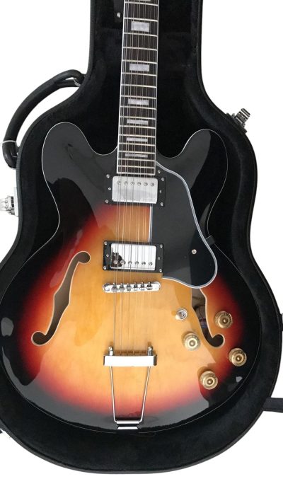 Custom Crown Clifton Semi Hollow ES335 Sunburst Jazz Guitar