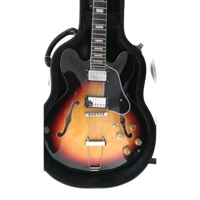 Custom Crown Clifton Semi Hollow ES335 Sunburst Jazz Guitar - Image 9