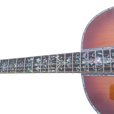 Custom Vertex D45 Classic Solid Spruce Top Flower Abalone Acoustic Guitar Sunburst - Image 4