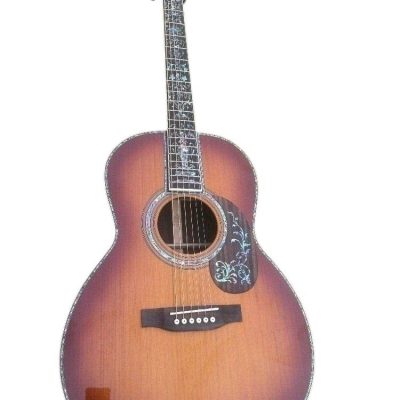 Custom Vertex D45 Classic Solid Spruce Top Flower Abalone Acoustic Guitar Sunburst