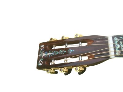 Custom Vertex D45 Classic Solid Spruce Top Flower Abalone Acoustic Guitar Sunburst - Image 9