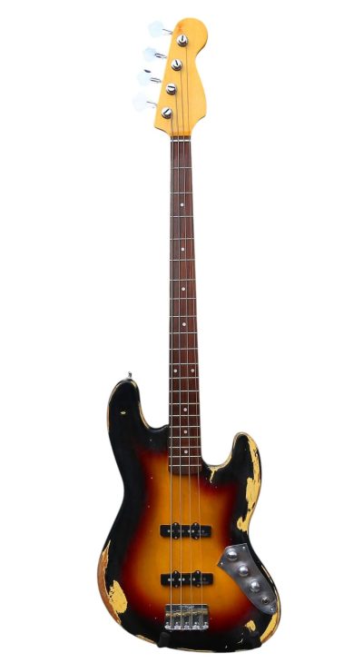 Custom Regent Jaco Pastorius Relic Alder Sunburst Jazz Bass - Image 5