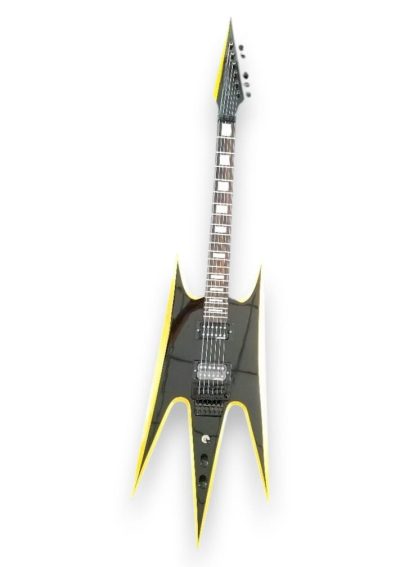 Custom Norturne Warlock Black Yellow Strip Guitar Floyd Rose Tremolo