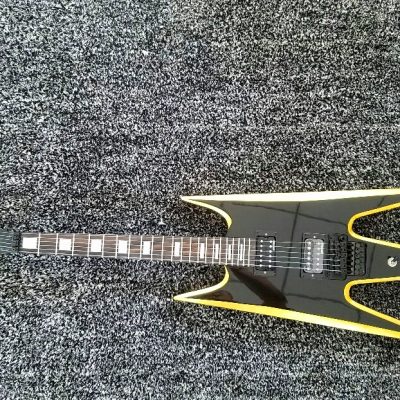 Custom Norturne Warlock Black Yellow Strip Guitar - Image 4