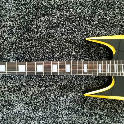 Custom Norturne Warlock Black Yellow Strip Guitar - Image 7