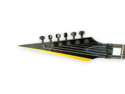 Custom Norturne Warlock Black Yellow Strip Guitar Floyd Rose Tremolo - Image 8