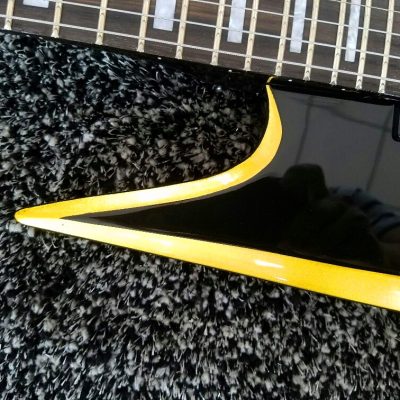 Custom Norturne Warlock Black Yellow Strip Guitar - Image 10