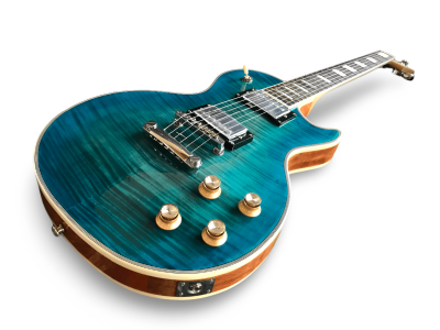 Custom Crown Aqua Teal Traditional Flame Maple Top Guitar - Image 9
