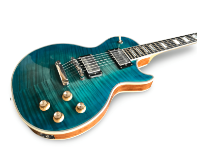 Custom Crown Aqua Teal Traditional Flame Maple Top Guitar - Image 10