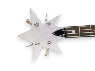 Custom Pulse Bootsy Silver Sparkle Star Space 4 String Rock Bass MEC Pickups Option - Image 4