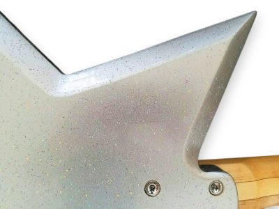 Custom Pulse Bootsy Silver Sparkle Star Space 4 String Rock Bass MEC Pickups Option - Image 11